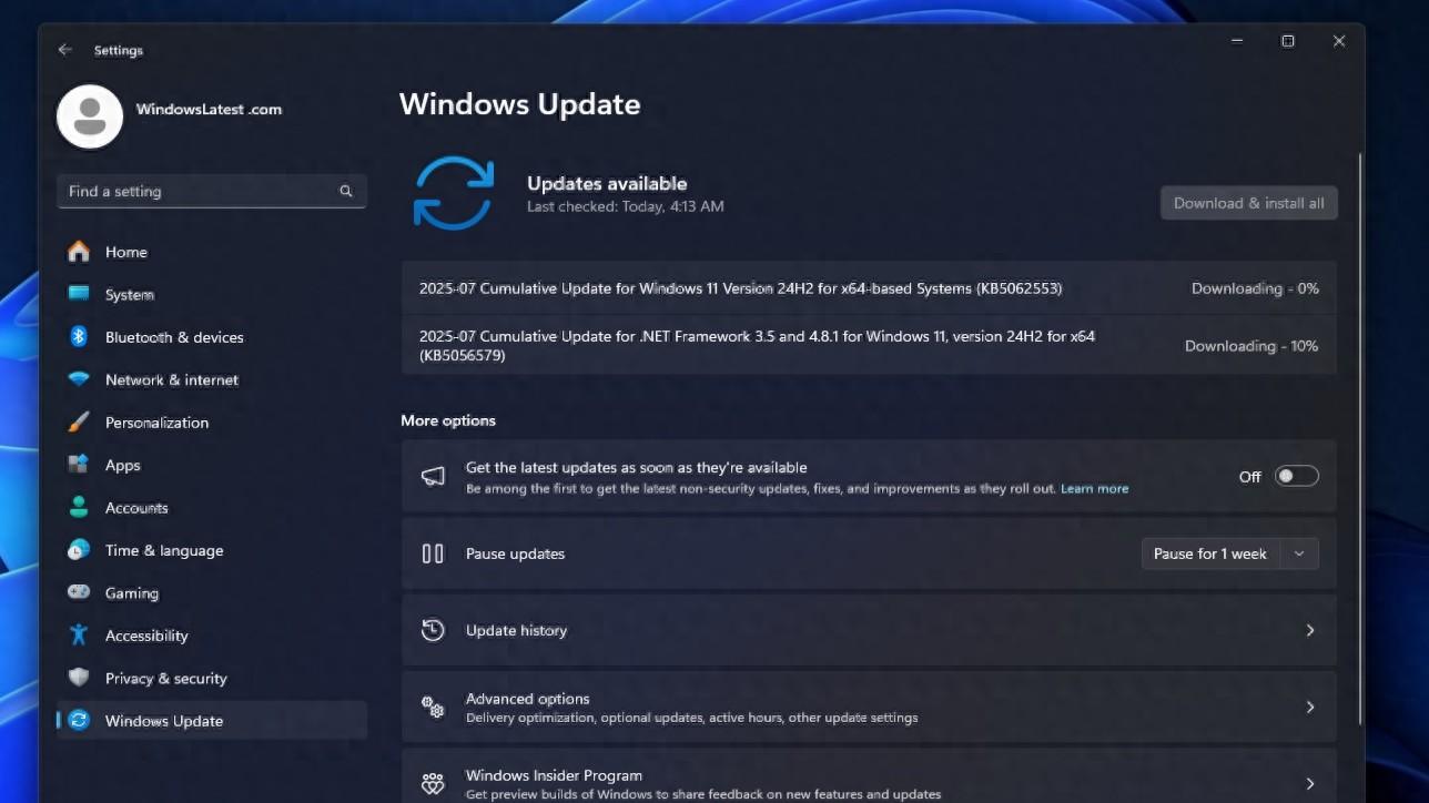 微软为 Windows 11 24H2 发布重要更新 KB5062553  第1张