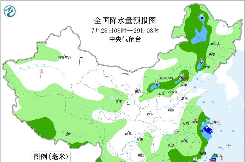 新一轮强降雨范围已定！今天夜间至7月28日天气，暴雨分布如下  第7张