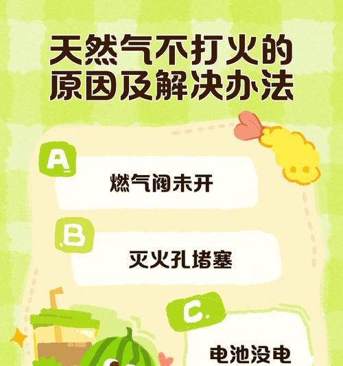 解决天然气灶打火不来气的有效方法（如何应对天然气灶点火困难的问题）  第1张