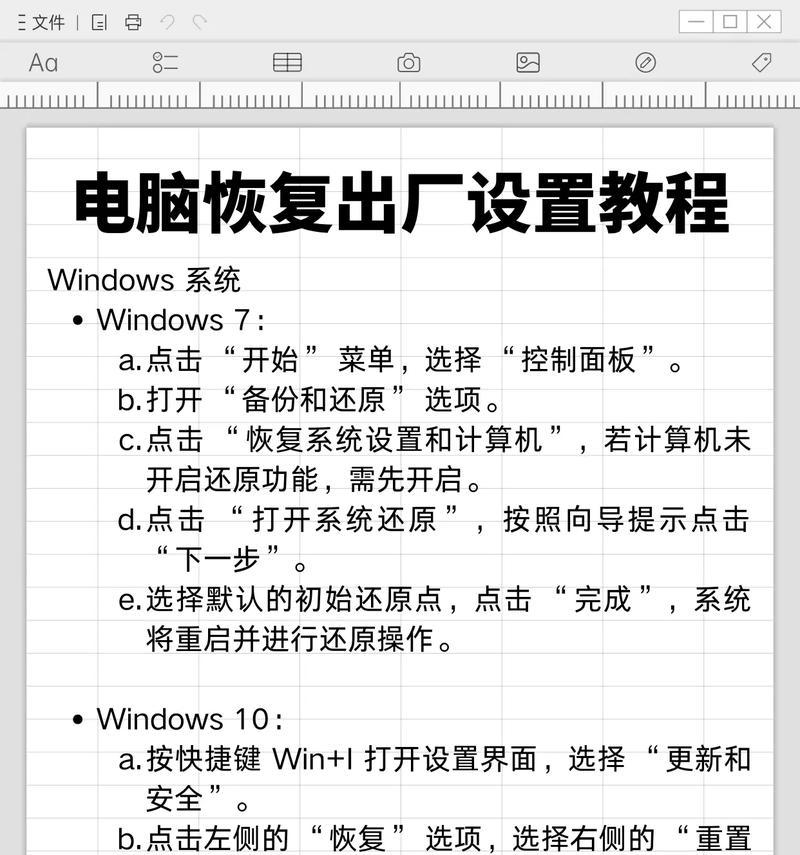 华硕电脑恢复出厂设置Win7教程（手把手教你恢复出厂设置Win7系统）  第1张