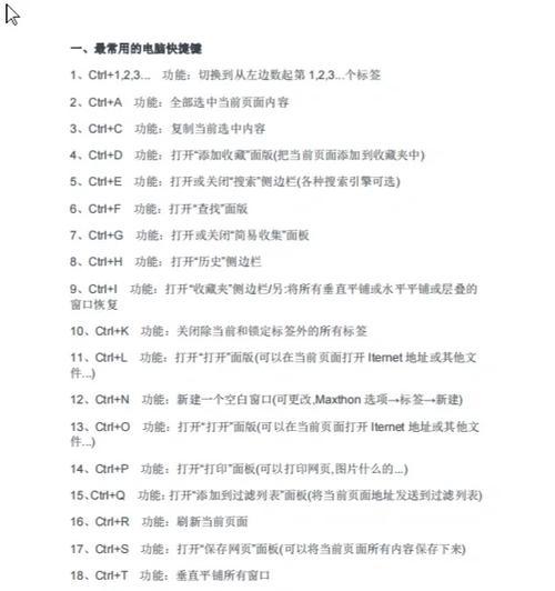 优化网页浏览体验的快捷键（掌握这些快捷键）  第1张